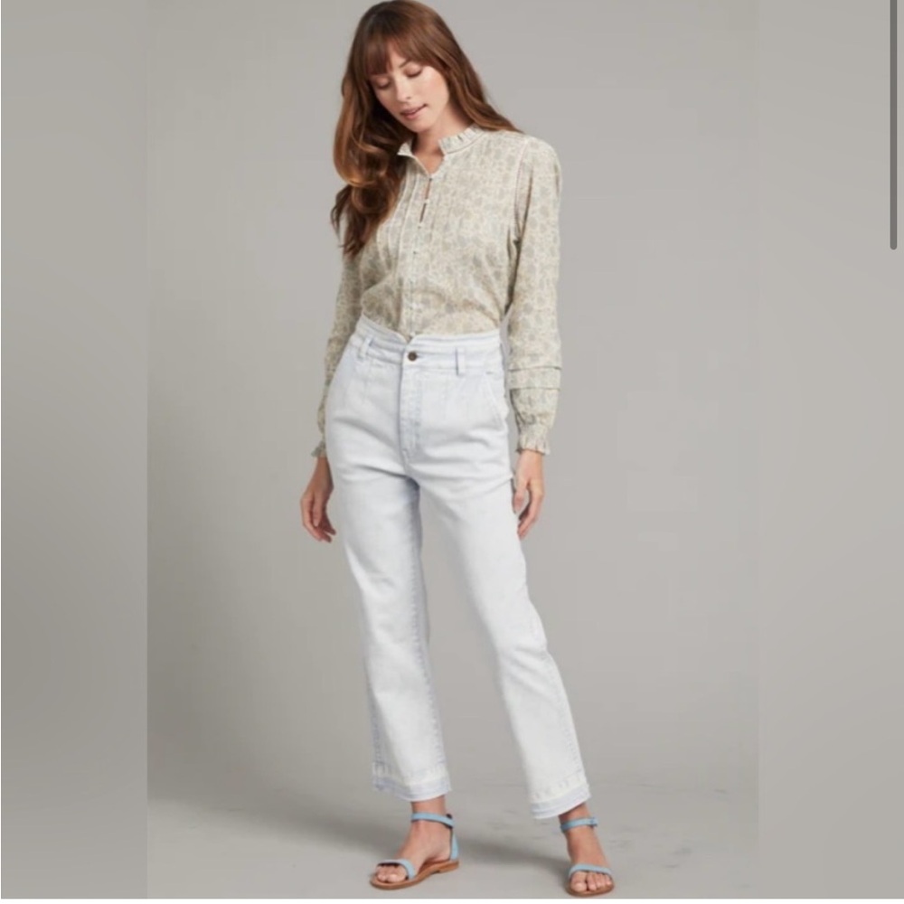 Faherty Rikki Jean pleated high Rise Organic cotton